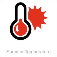 Summer Temperature Indicator and indicator icon concept vector