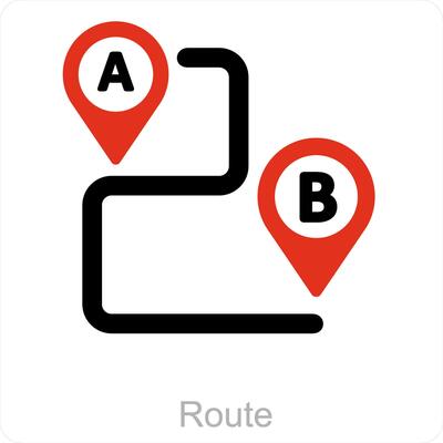 route and location icon concept