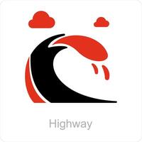 highway and road icon concept vector