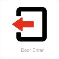 Door Enter and open icon concept vector