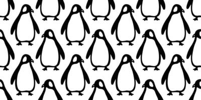 penguin Seamless pattern bird vector cartoon scarf isolated tile background repeat wallpaper illustration doodle design