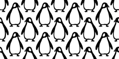 penguin Seamless pattern bird vector cartoon scarf isolated tile background repeat wallpaper illustration doodle design