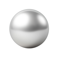 AI generated 3D metallic silver ball clip art png