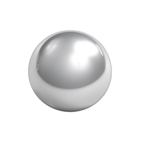 AI generated 3D metallic silver ball clip art png