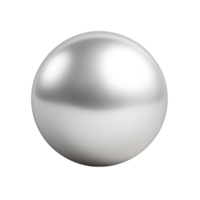 AI generated 3D metallic silver ball clip art png