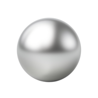 AI generated 3D metallic silver ball clip art png