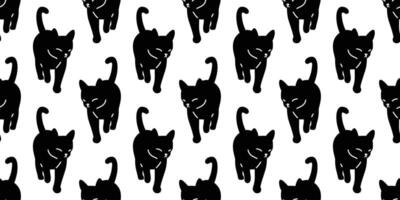 cat seamless pattern kitten walking vector calico pet animal scarf isolated repeat background cartoon tile wallpaper doodle illustration design