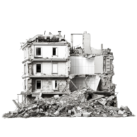 AI generated Demolished building clip art png