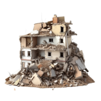 AI generated Demolished building clip art png