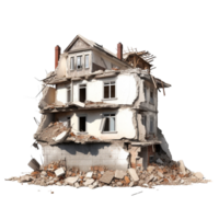 AI generated Demolished building clip art png