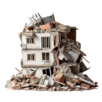 AI generated Demolished building clip art png