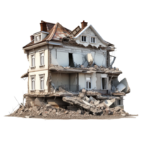 AI generated Demolished building clip art png