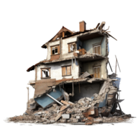 AI generated Demolished building clip art png