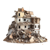 AI generated Demolished building clip art png