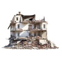 AI generated Demolished building clip art png