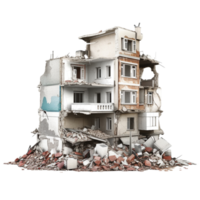 AI generated Demolished building clip art png