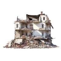 AI generated Demolished building clip art png