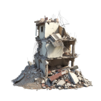 AI generated Demolished building clip art png