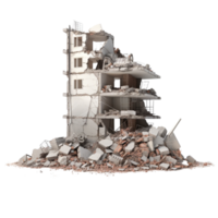 AI generated Demolished building clip art png