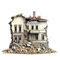 AI generated Demolished building clip art png