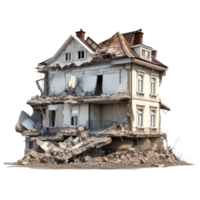 AI generated Demolished building clip art png