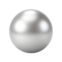 AI generated 3D metallic silver ball clip art png