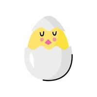 Chick in Easter egg in doodle style vector