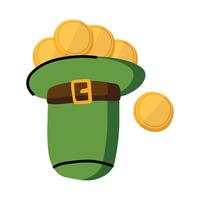 Lucky hat leprechaun with gold coins for St. Patrick's Day vector