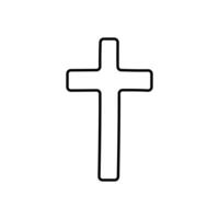 Christian cross vector illustration in doodle style.