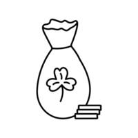 A bag of money and coins for St. Patrick's Day vector