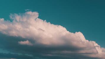 wolken met blauw lucht achtergrond. in beweging wolken. natuur weer blauw lucht. cloudscape zonnig dag. video