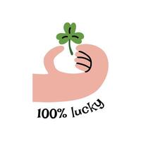 Shamrock in hand for St. Patrick's Day vector