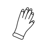 Rubber glove vector illustration in doodle style.