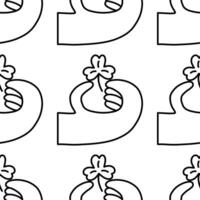 Shamrock in hand pattern for St. Patrick's Day vector