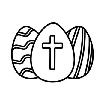 árbol Pascua de Resurrección huevos en garabatear estilo vector