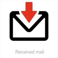 Received mail and envelop icon concept vector