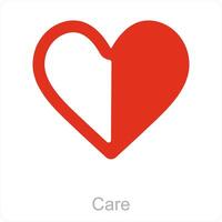 care and heart icon concept vector