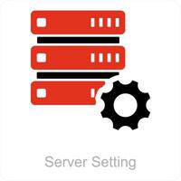 server setting and server icon concept vector