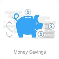dinero ahorros y salvar icono concepto vector