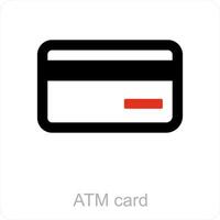 atm card and atm icon concept vector