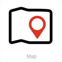 map and pin icon concept vector