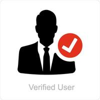 Verified User and check icon concept vector