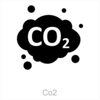 co2 y verde energía icono concepto vector