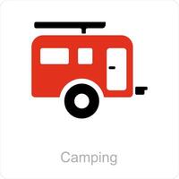 Camping and seashore icon concept vector