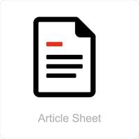 Article Sheet and paper icon concept vector