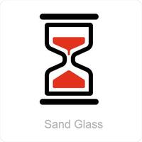 arena vaso y hora icono concepto vector