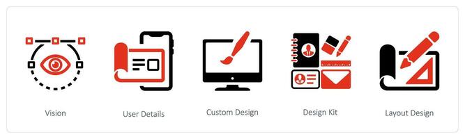 vision, user details and custom design vector