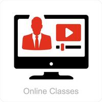 Online Classes and education icon concept vector
