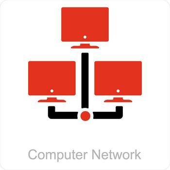Computer Network and connection icon concept vector