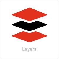 Layers and layer icon concept vector